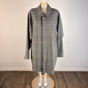 ASOS DESIGN Men's Gray Plaid Check Single Breasted Overcoat Jacket XL